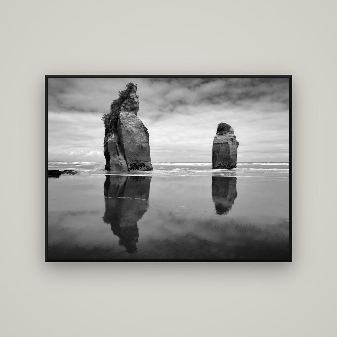 Guardians of the Ocean, Taranaki — Basel Black, 133×100 cm. New Zealand fine art wall art by Stephen Milner.