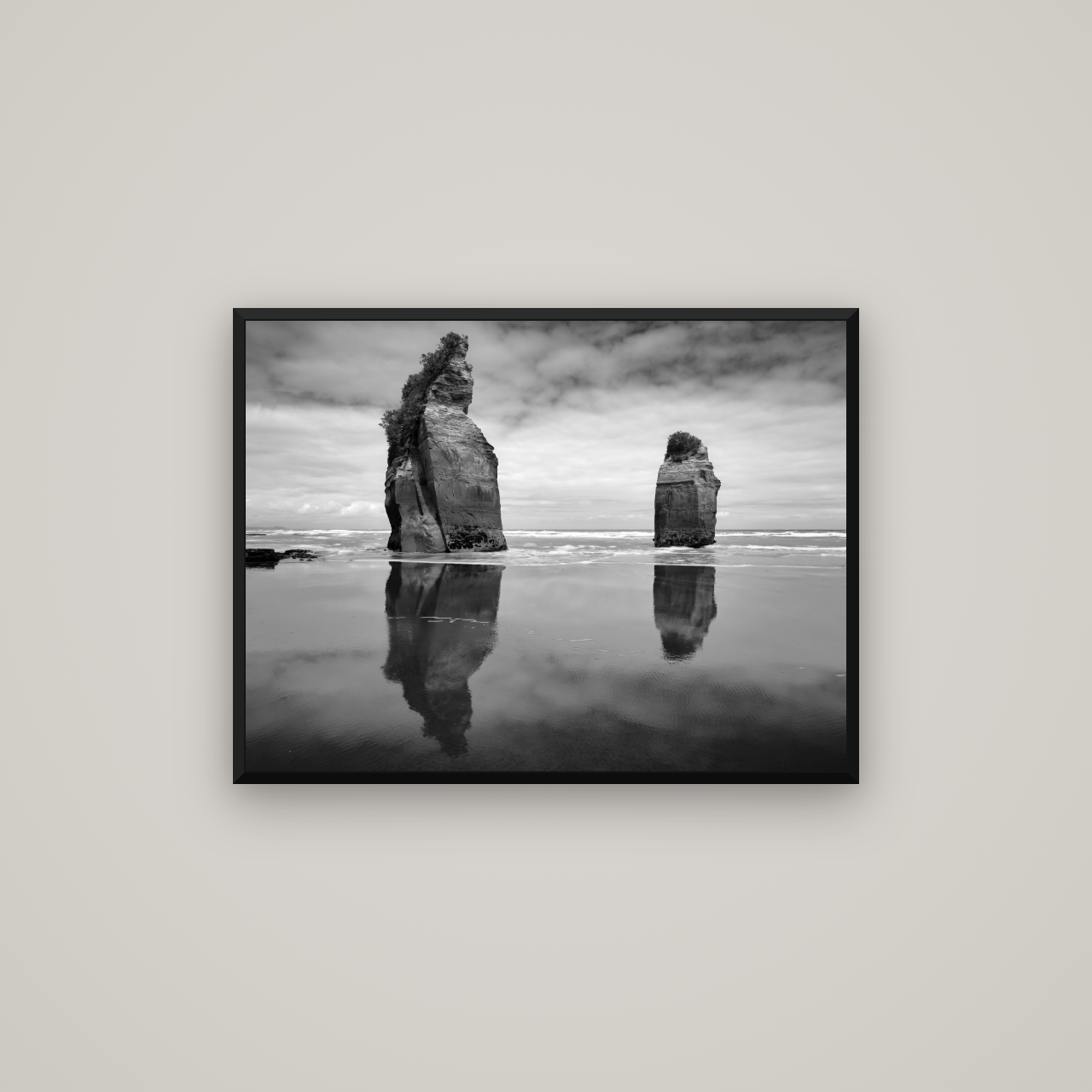 Guardians of the Ocean, Taranaki — Basel Black Matte, 80×60 cm. New Zealand fine art wall art by Stephen Milner.