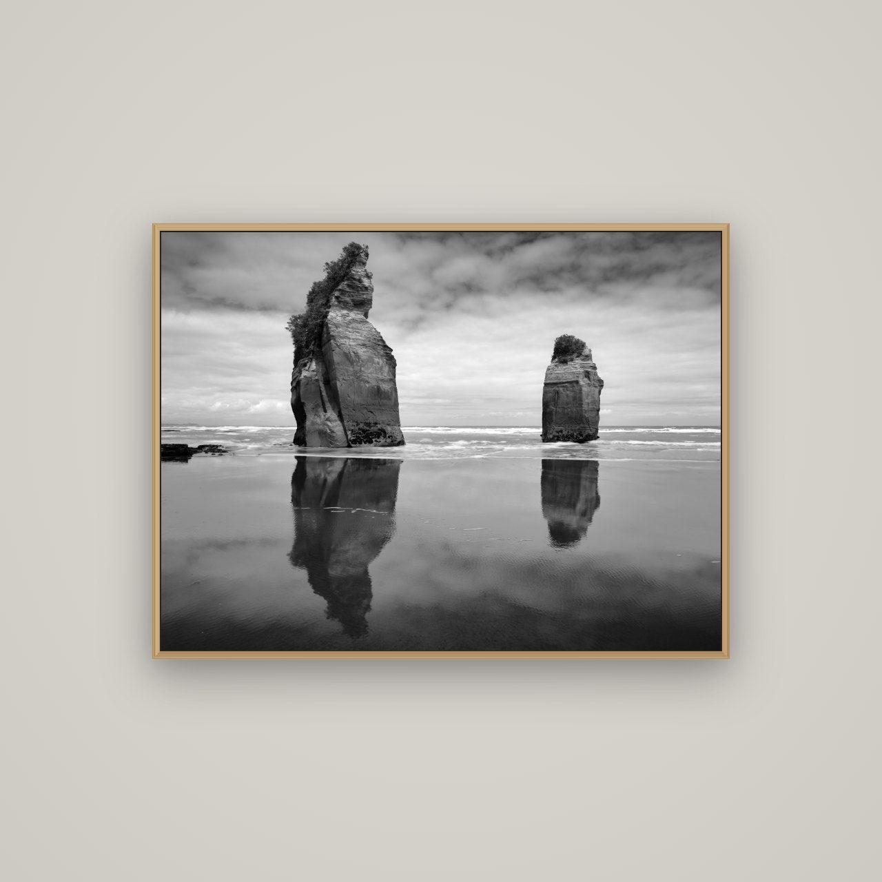 Guardians of the Ocean, Taranaki, Basel Natural Oak, 107×80 cm. New Zealand fine art photograph under matte acrylic glass.