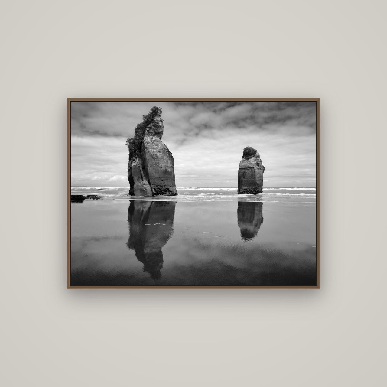 Guardians of the Ocean, Taranaki, Basel Walnut, 107×80 cm. New Zealand fine art photograph under matte acrylic glass.