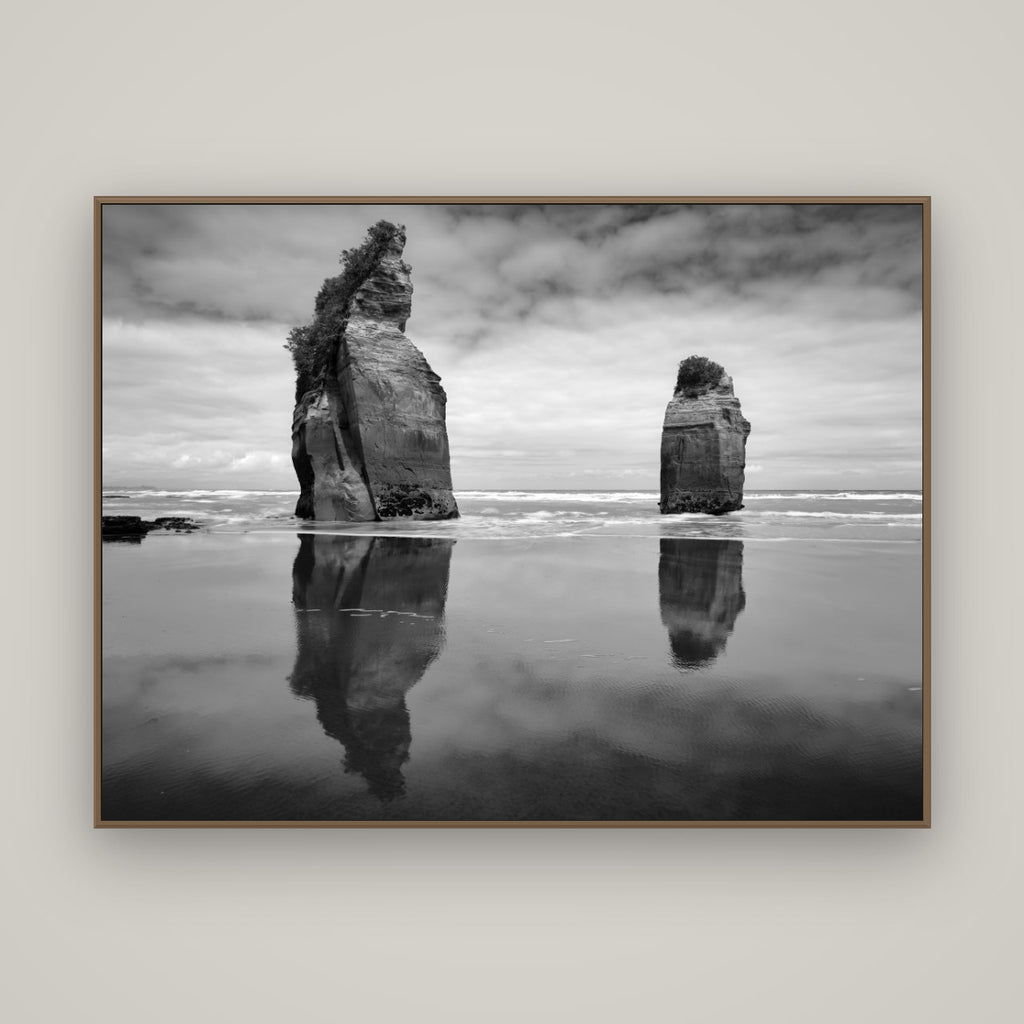 Guardians of the Ocean, Taranaki, Basel Walnut, 160×120 cm. New Zealand fine art photograph under matte acrylic glass.