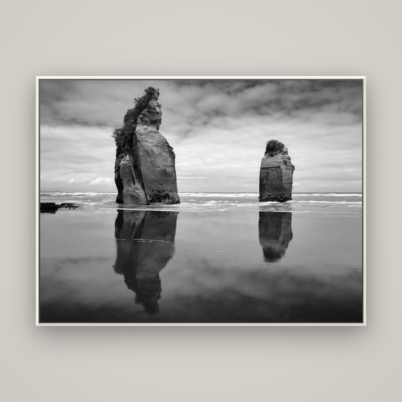Guardians of the Ocean, Taranaki — Basel White, 160×120 cm. New Zealand fine art wall art by Stephen Milner.