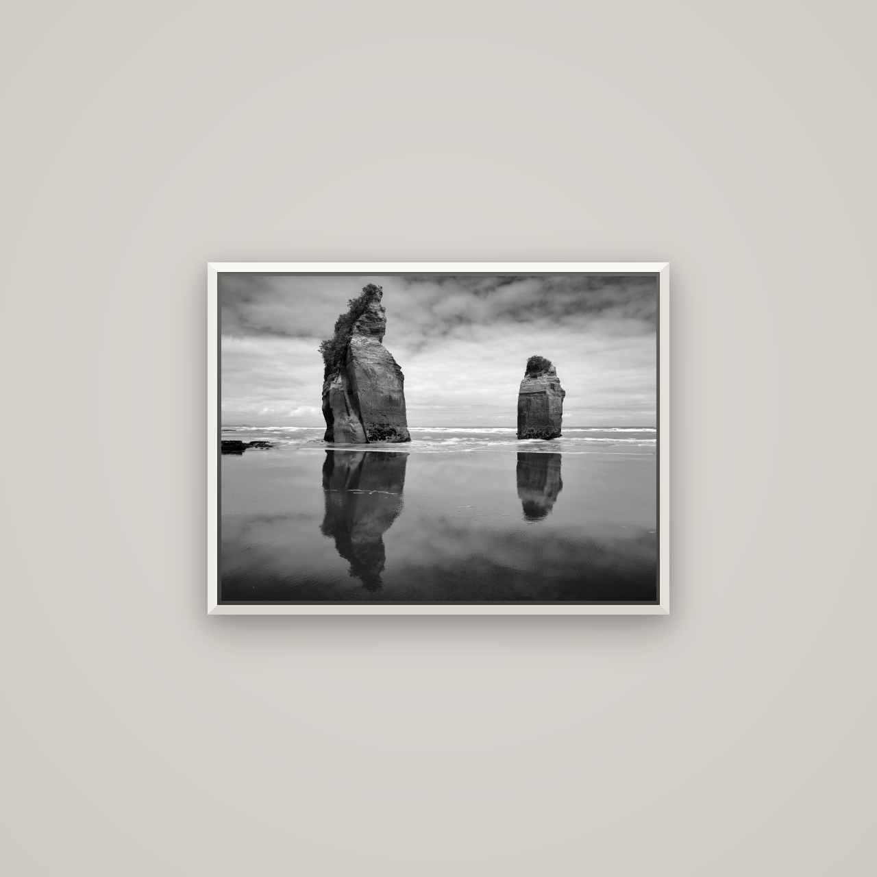 Guardians of the Ocean, Taranaki — Basel White, 67×50 cm. New Zealand fine art wall art by Stephen Milner.