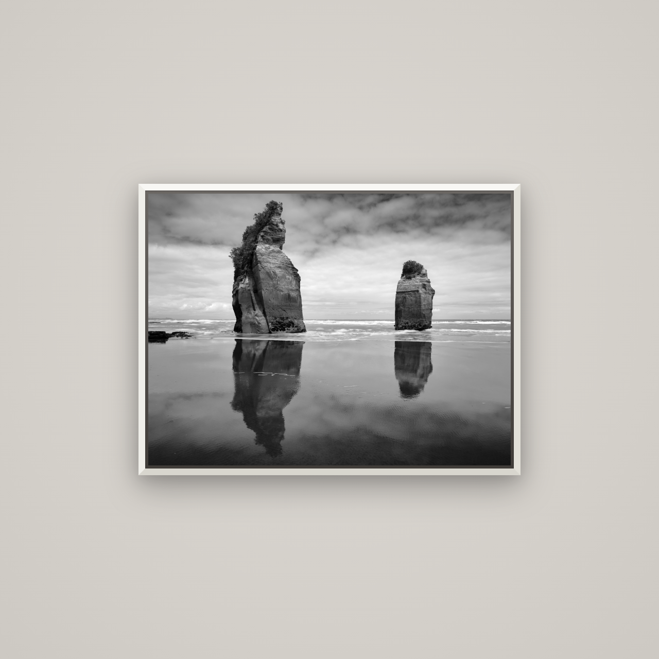 Guardians of the Ocean, Taranaki — Basel White, 80×60 cm. New Zealand fine art wall art by Stephen Milner.