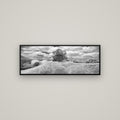 Harbour of Tranquility, Pōhutukawa Bloom at Mahurangi — Basel Black, 113×40 cm. New Zealand fine art wall art by Stephen Milner.