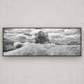 Harbour of Tranquility, Pōhutukawa Bloom at Mahurangi — Basel Black, 198×70 cm. New Zealand fine art wall art by Stephen Milner.