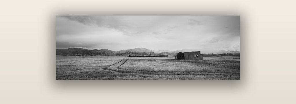 Harvest Light, Canterbury — acrylic glass print. New Zealand fine art landscape wall art by Stephen Milner.