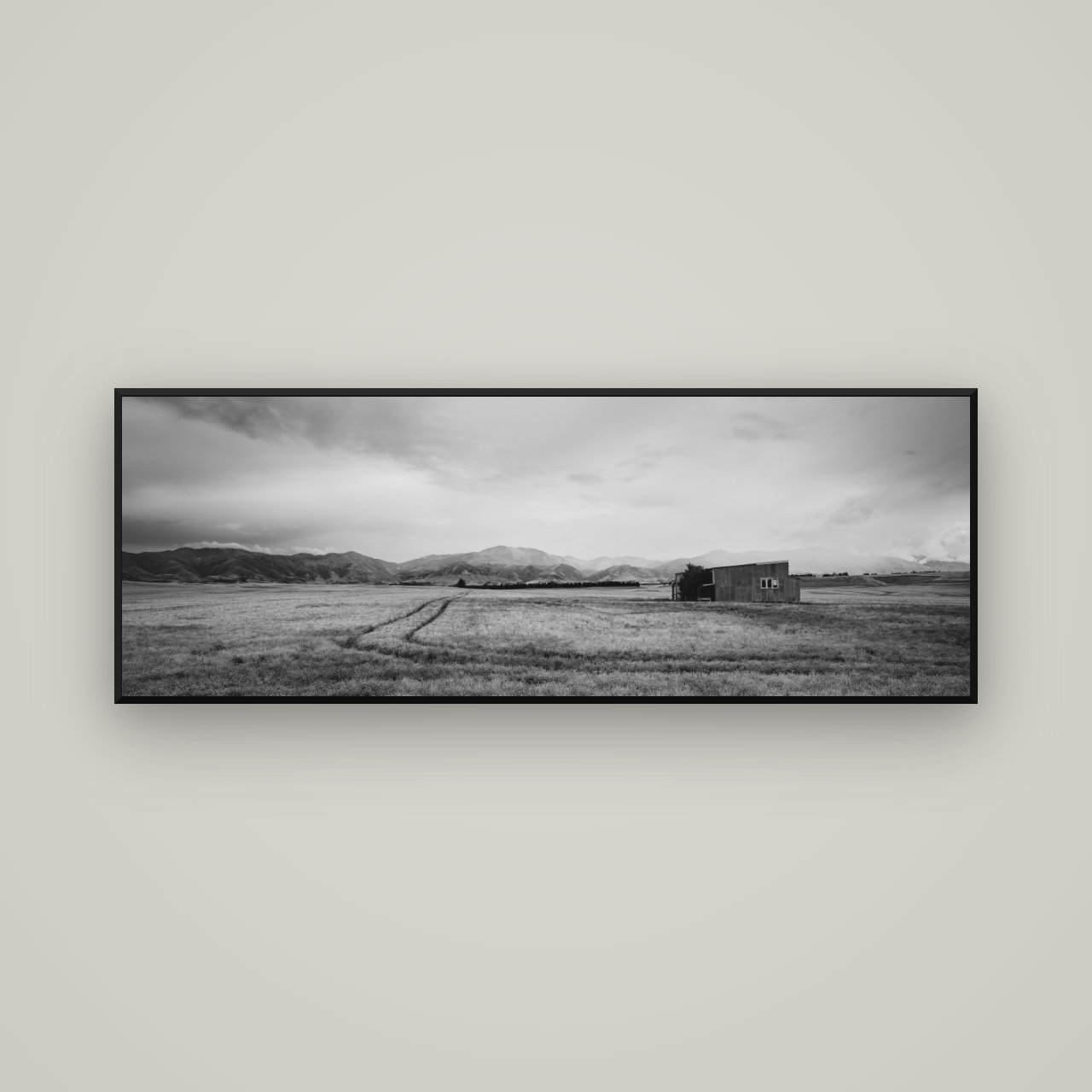 Harvest Light, Canterbury — Basel Black Matte, 170×60 cm. New Zealand fine art wall art by Stephen Milner.