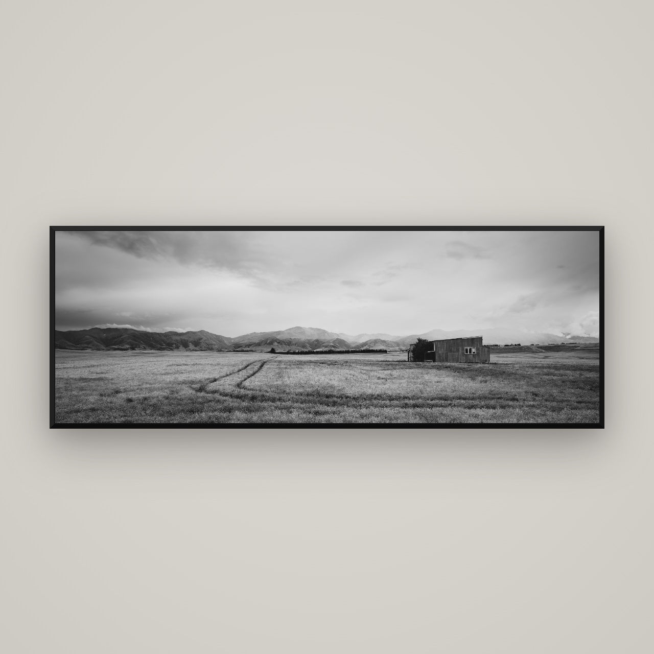 Harvest Light, Canterbury — Basel Black, 170×60 cm. New Zealand fine art wall art by Stephen Milner.