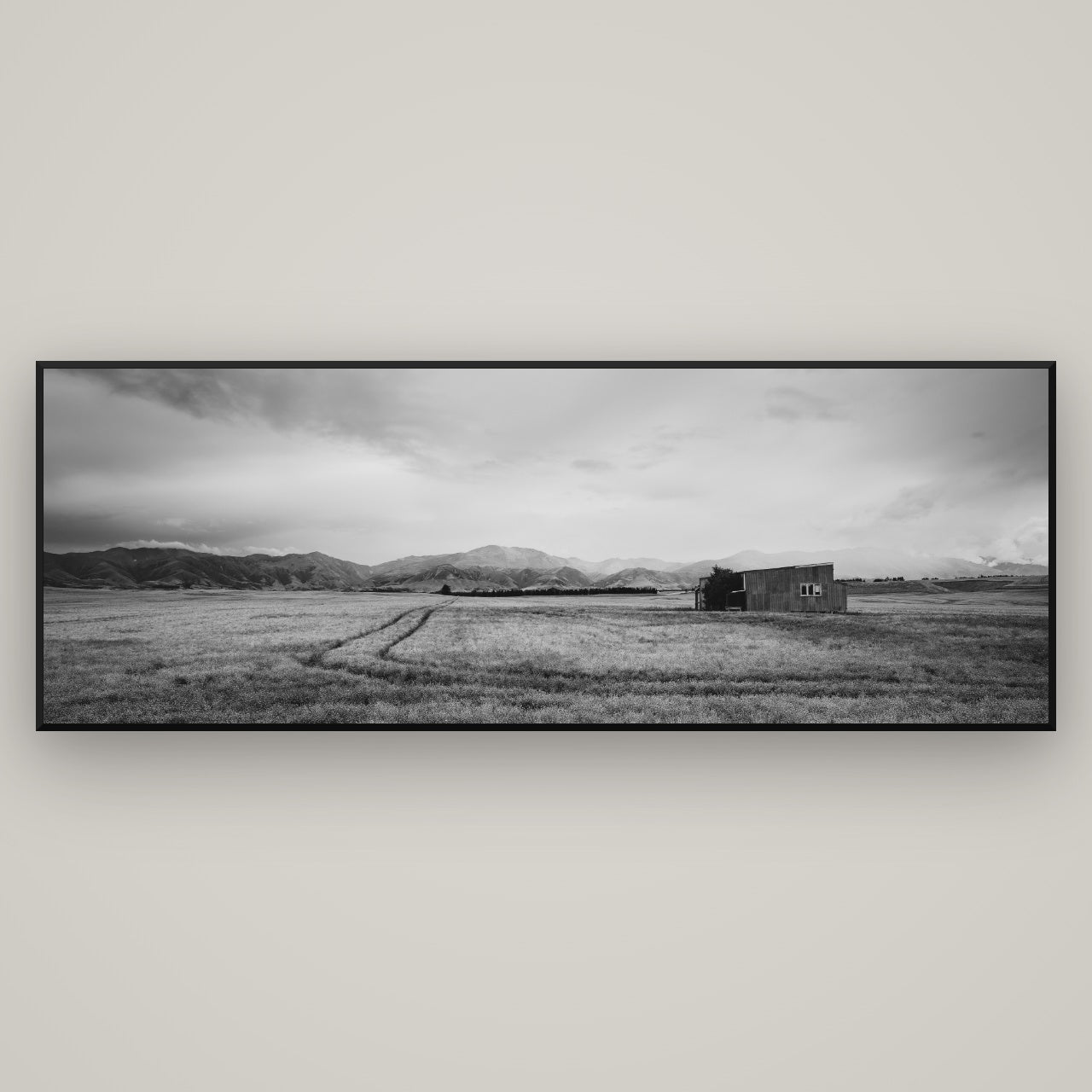 Harvest Light, Canterbury — Basel Black, 198×70 cm. New Zealand fine art wall art by Stephen Milner.