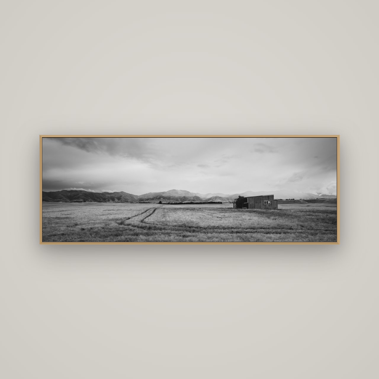 Harvest Light, Canterbury, Basel Natural Oak, 170×60 cm. New Zealand fine art wall art by Stephen Milner.