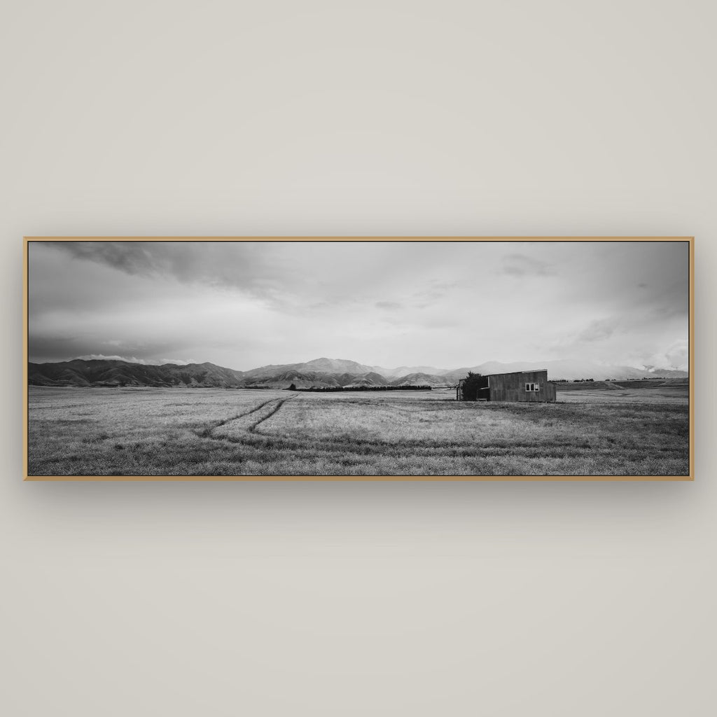 Harvest Light, Canterbury, Basel Natural Oak, 198×70 cm. New Zealand fine art wall art by Stephen Milner.