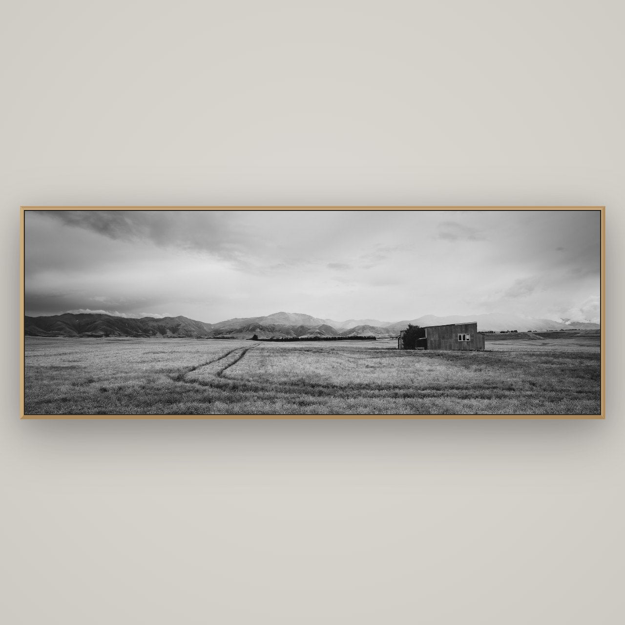 Harvest Light, Canterbury, Basel Natural Oak, 198×70 cm. New Zealand fine art wall art by Stephen Milner.