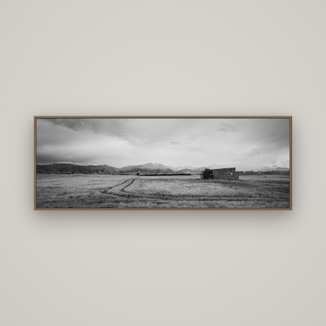 Harvest Light, Canterbury, Basel Walnut, 170×60 cm. New Zealand fine art wall art by Stephen Milner.