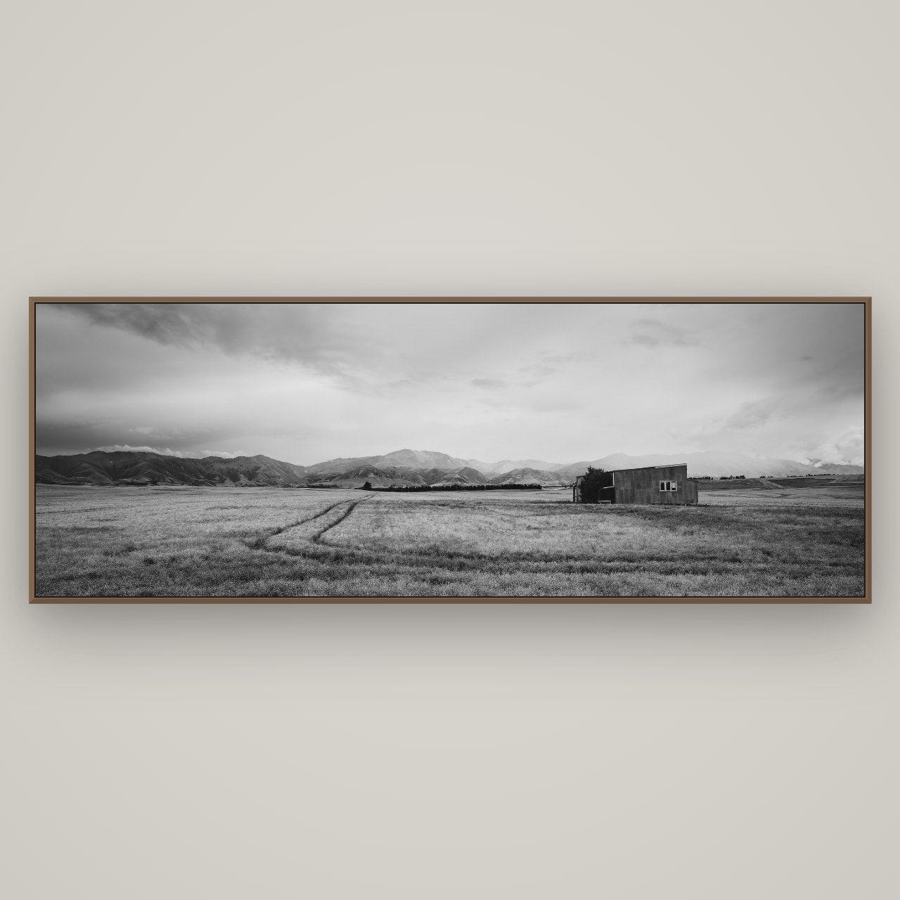 Harvest Light, Canterbury, Basel Walnut, 198×70 cm. New Zealand fine art wall art by Stephen Milner.