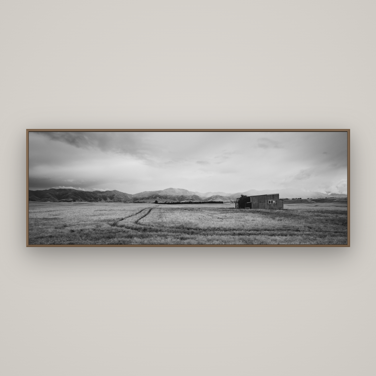 Harvest Light, Canterbury, Basel Walnut, 198×70 cm. New Zealand fine art wall art by Stephen Milner.