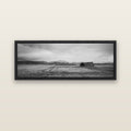 Harvest Light, Canterbury — black float frame canvas, 152 × 56 cm. New Zealand fine art landscape wall art by Stephen Milner.