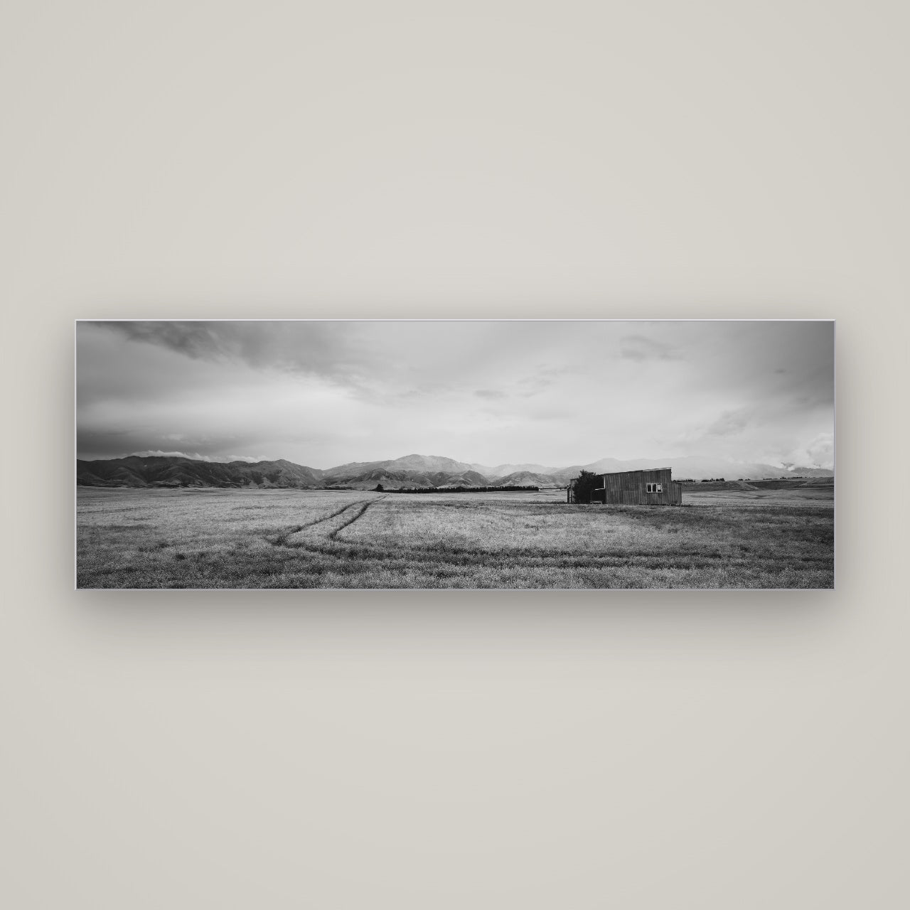 Harvest Light, Canterbury — Slimline Silver, 170×60 cm. New Zealand fine art wall art by Stephen Milner.