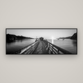 Journey to Sunrise, French Pass Pier — Basel Black Matte, 198×70 cm. New Zealand fine art wall art by Stephen Milner.