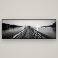 Journey to Sunrise, French Pass Pier — Basel Black Matte, 198×70 cm. New Zealand fine art wall art by Stephen Milner.