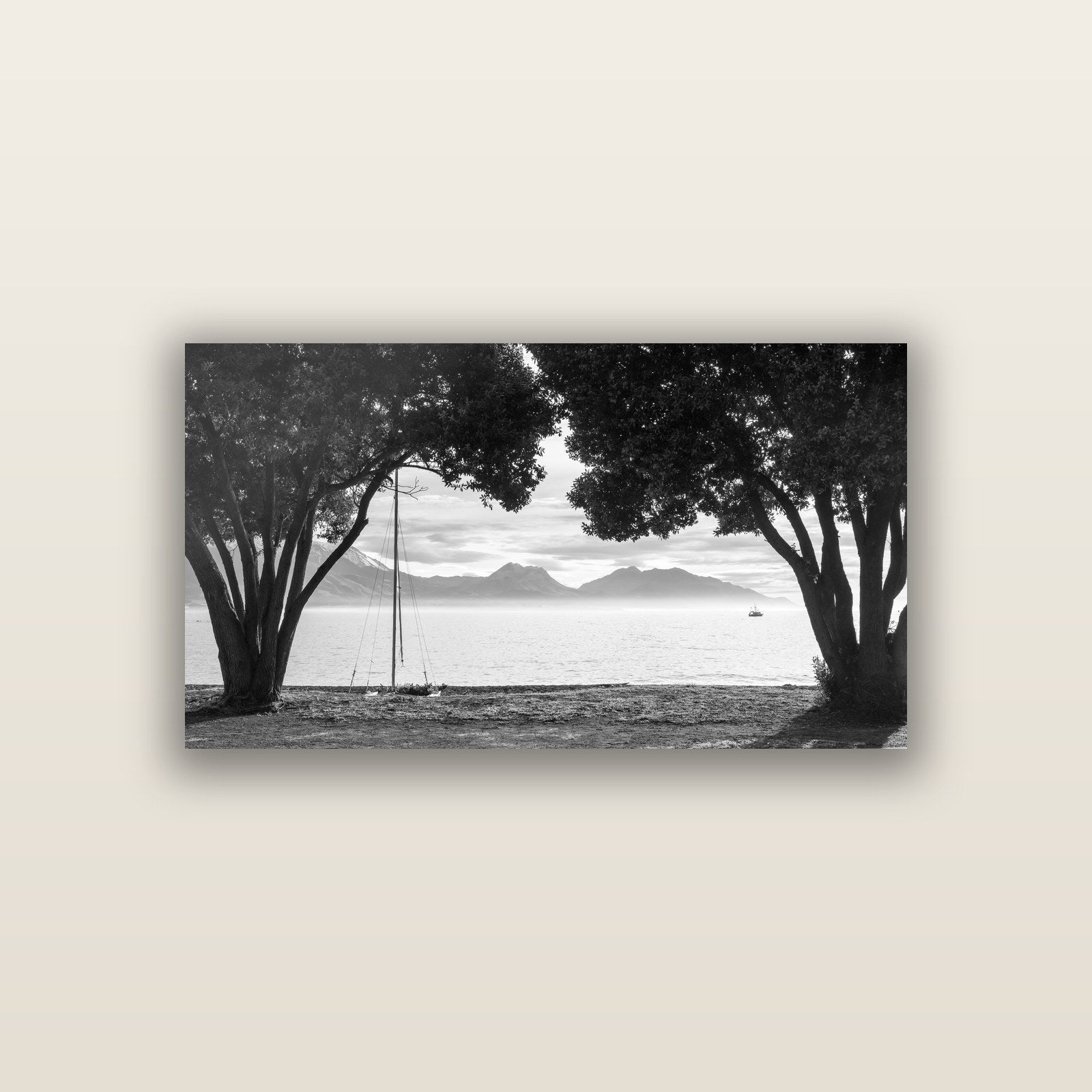 Kaikōura's Coastal Embrace — acrylic panel print, small 76 × 38 cm. New Zealand fine art landscape wall art by Stephen Milner.