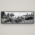 Lake Tahoe Serenity's Watch, Sunrise Over Sand Harbour — Basel Black Matte, 198×70 cm. New Zealand fine art wall art by Stephen Milner.