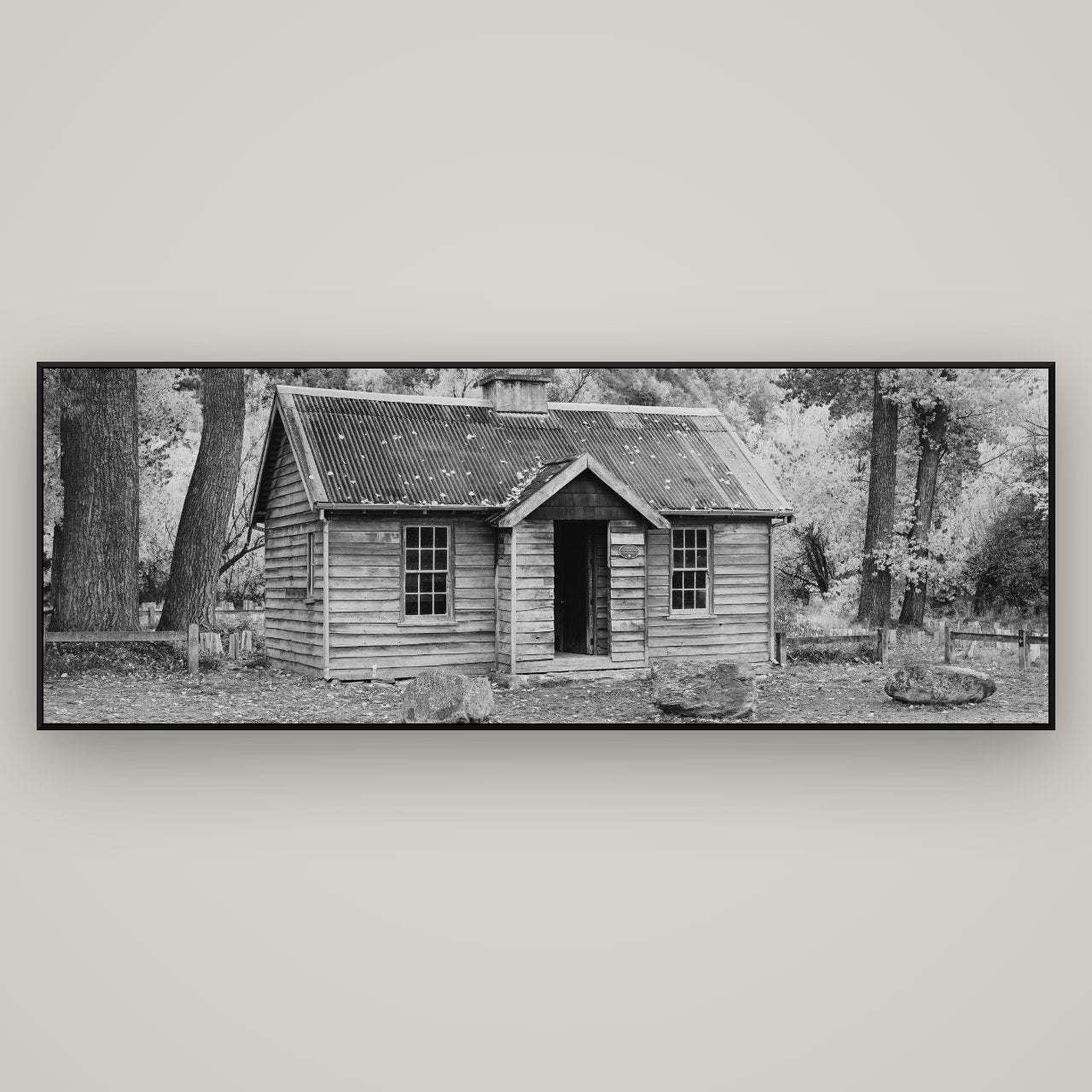 Law and Order, Arrowtown — ArtBox Black, 198×70 cm. New Zealand fine art wall art by Stephen Milner.