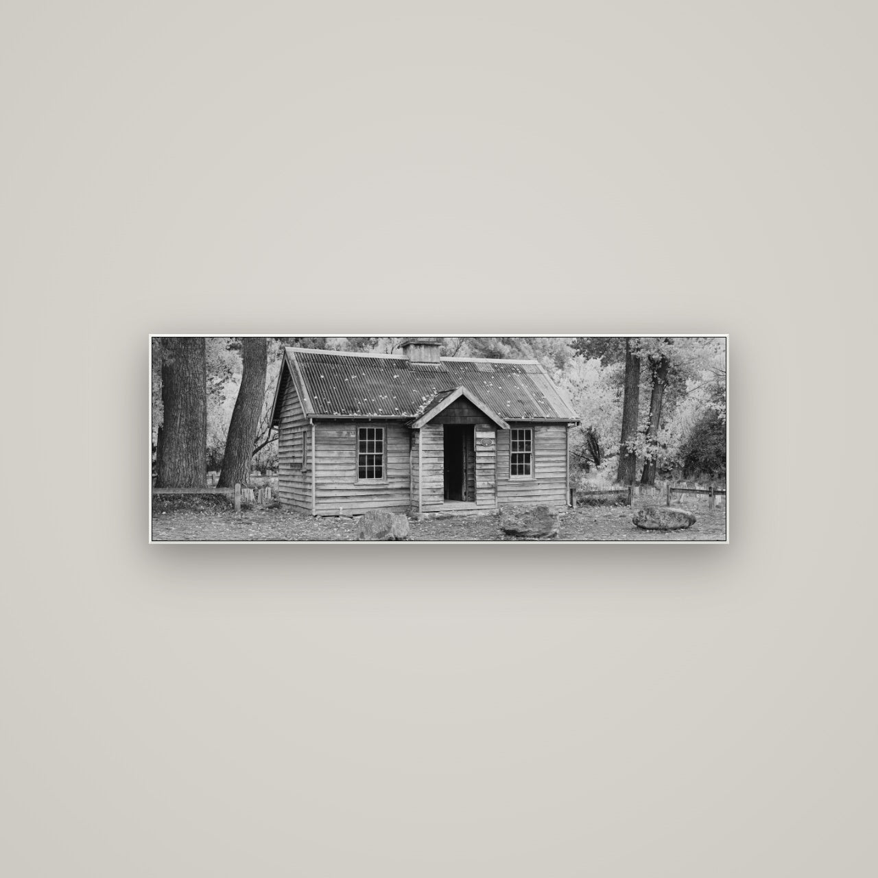 Law and Order, Arrowtown — ArtBox White, 113×40 cm. New Zealand fine art wall art by Stephen Milner.