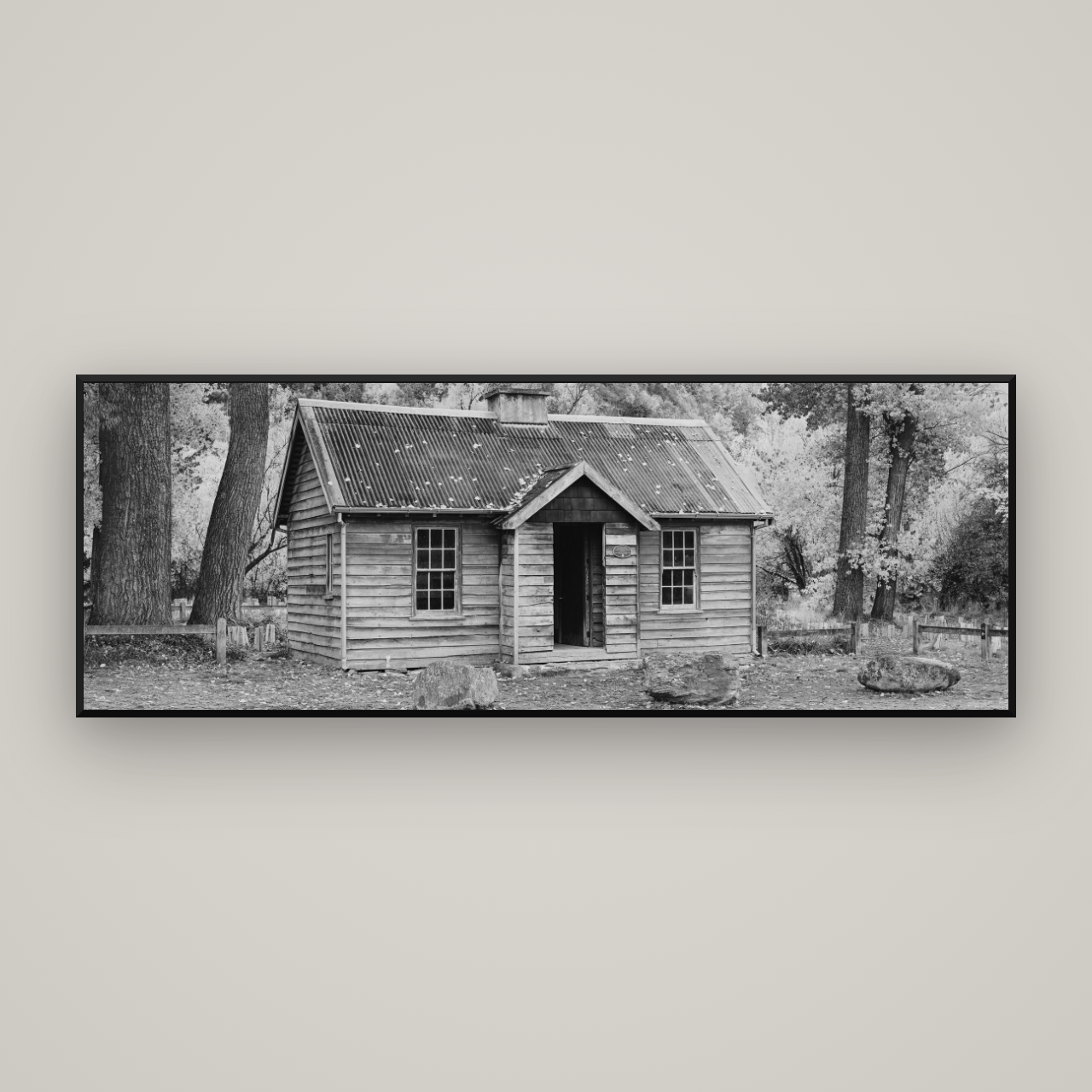 Law and Order, Arrowtown — Basel Black Matte, 198×70 cm. New Zealand fine art wall art by Stephen Milner.