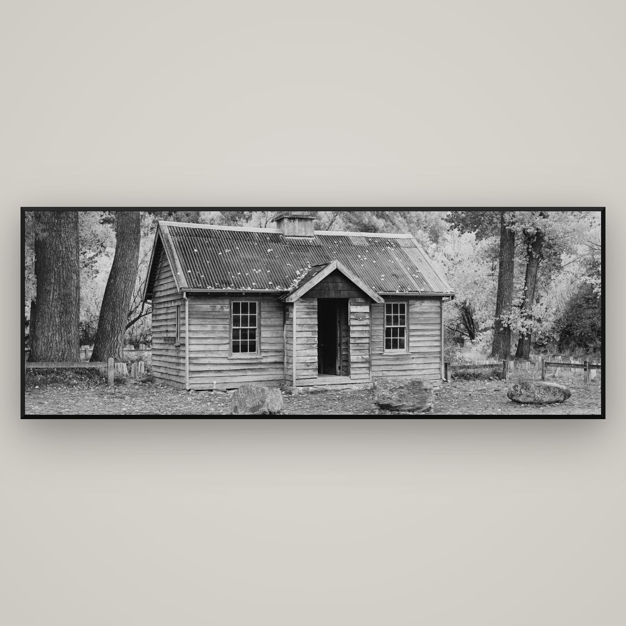 Law and Order, Arrowtown — Basel Black, 198×70 cm. New Zealand fine art wall art by Stephen Milner.