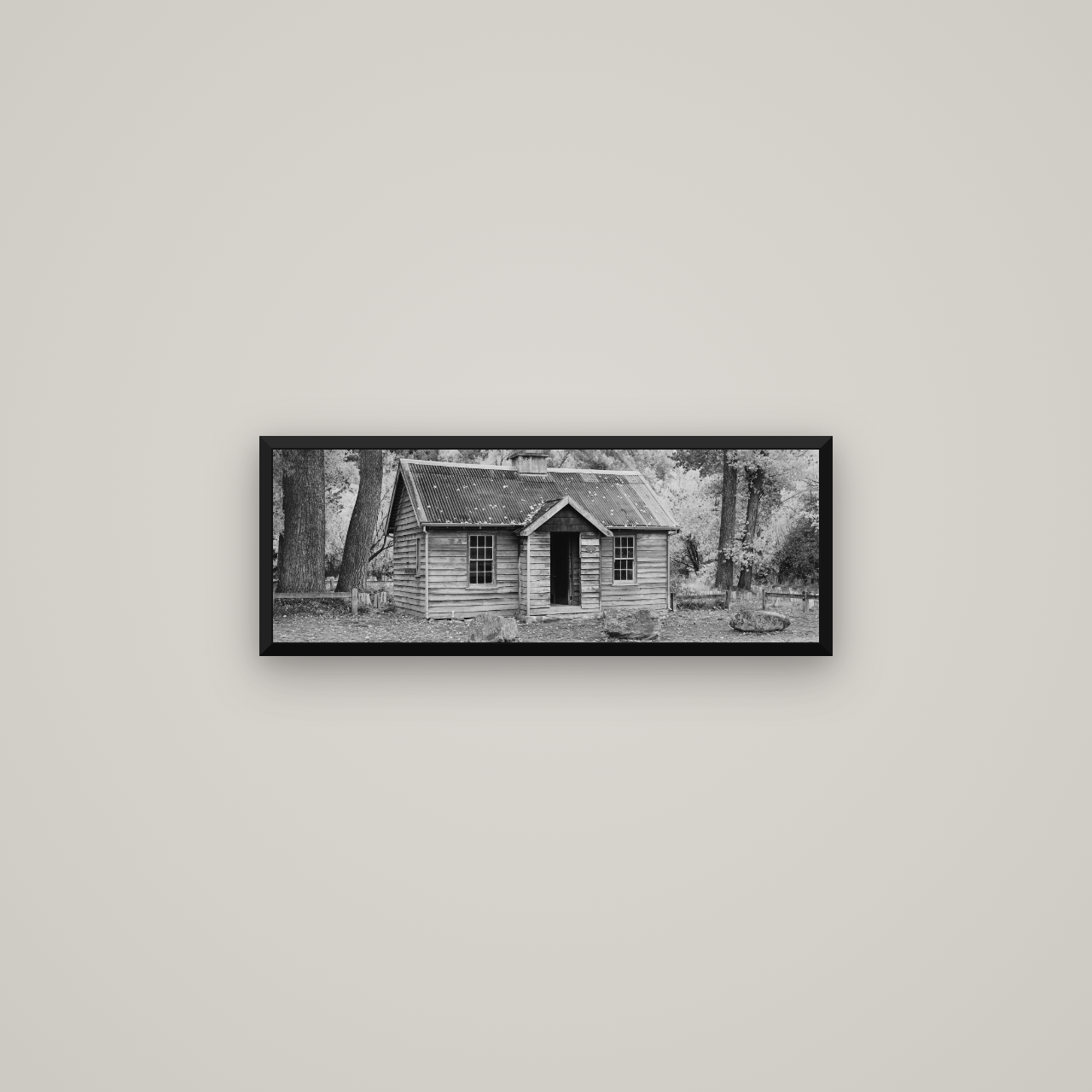 Law and Order, Arrowtown — Basel Black Matte, 68×24 cm. New Zealand fine art wall art by Stephen Milner.