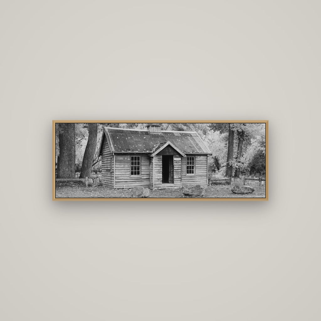 Law and Order, Arrowtown, Basel Natural Oak, 113×40 cm. New Zealand fine art wall art by Stephen Milner.