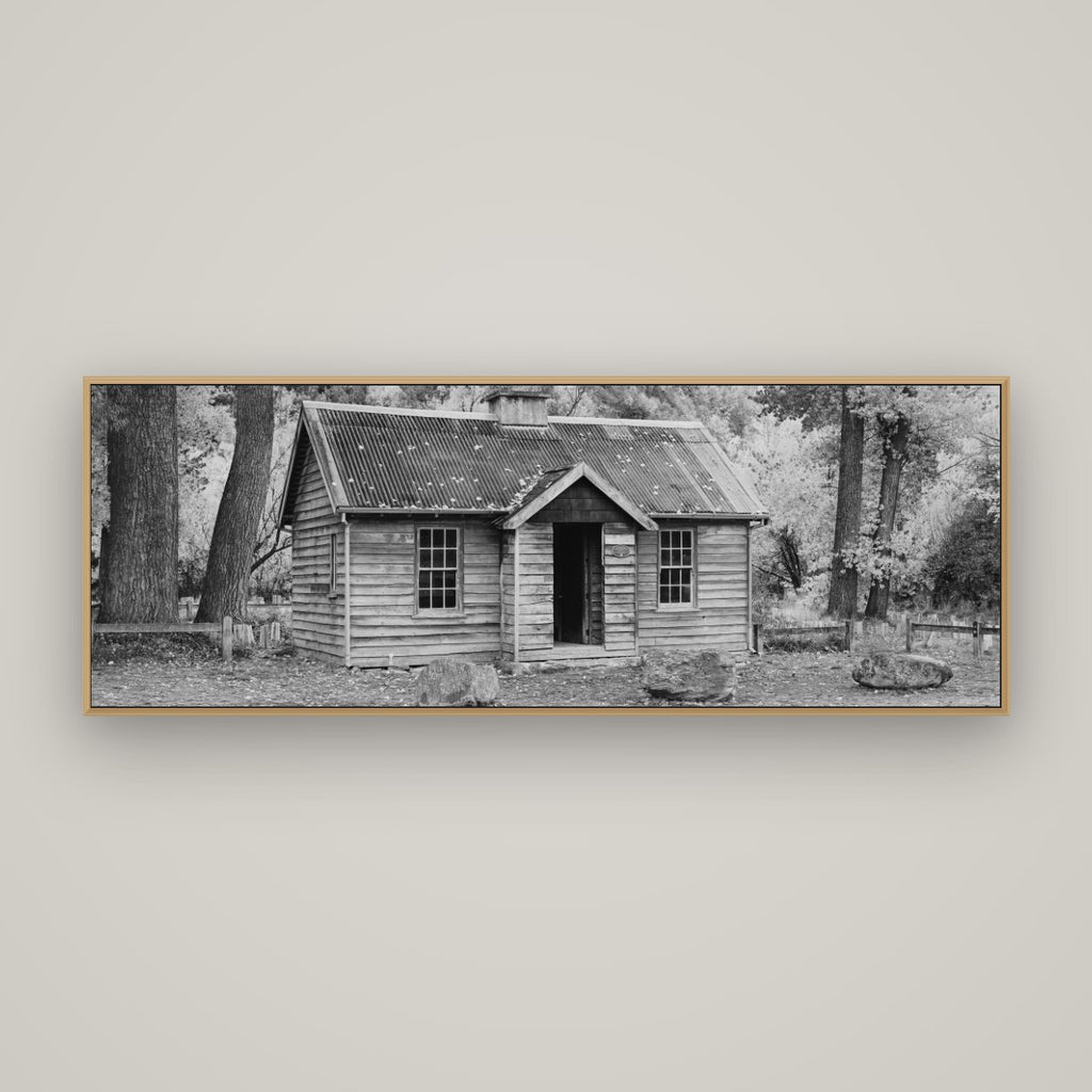 Law and Order, Arrowtown, Basel Natural Oak, 170×60 cm. New Zealand fine art wall art by Stephen Milner.