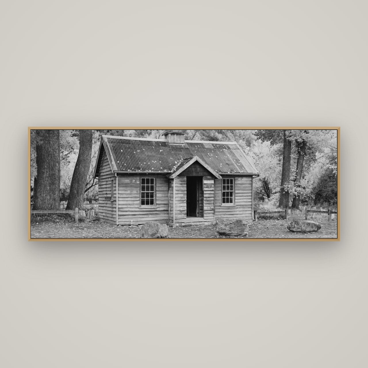Law and Order, Arrowtown, Basel Natural Oak, 170×60 cm. New Zealand fine art wall art by Stephen Milner.