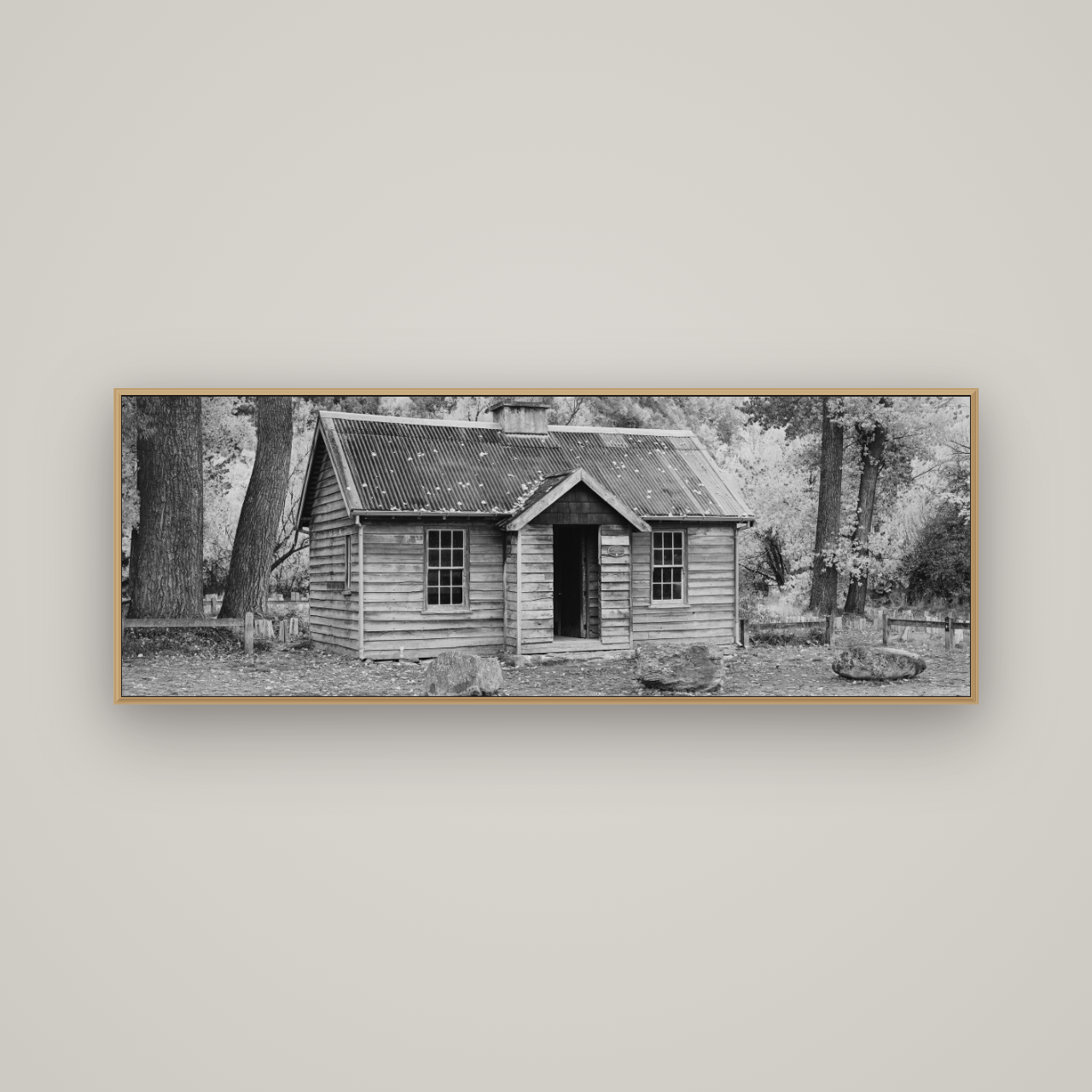 Law and Order, Arrowtown, Basel Natural Oak, 170×60 cm. New Zealand fine art wall art by Stephen Milner.