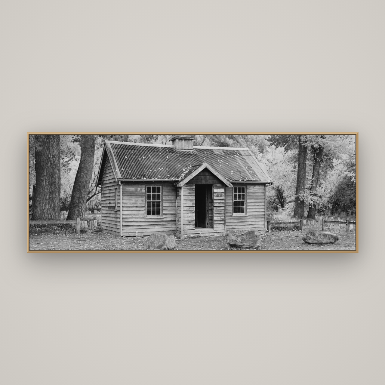 Law and Order, Arrowtown, Basel Natural Oak, 198×70 cm. New Zealand fine art wall art by Stephen Milner.