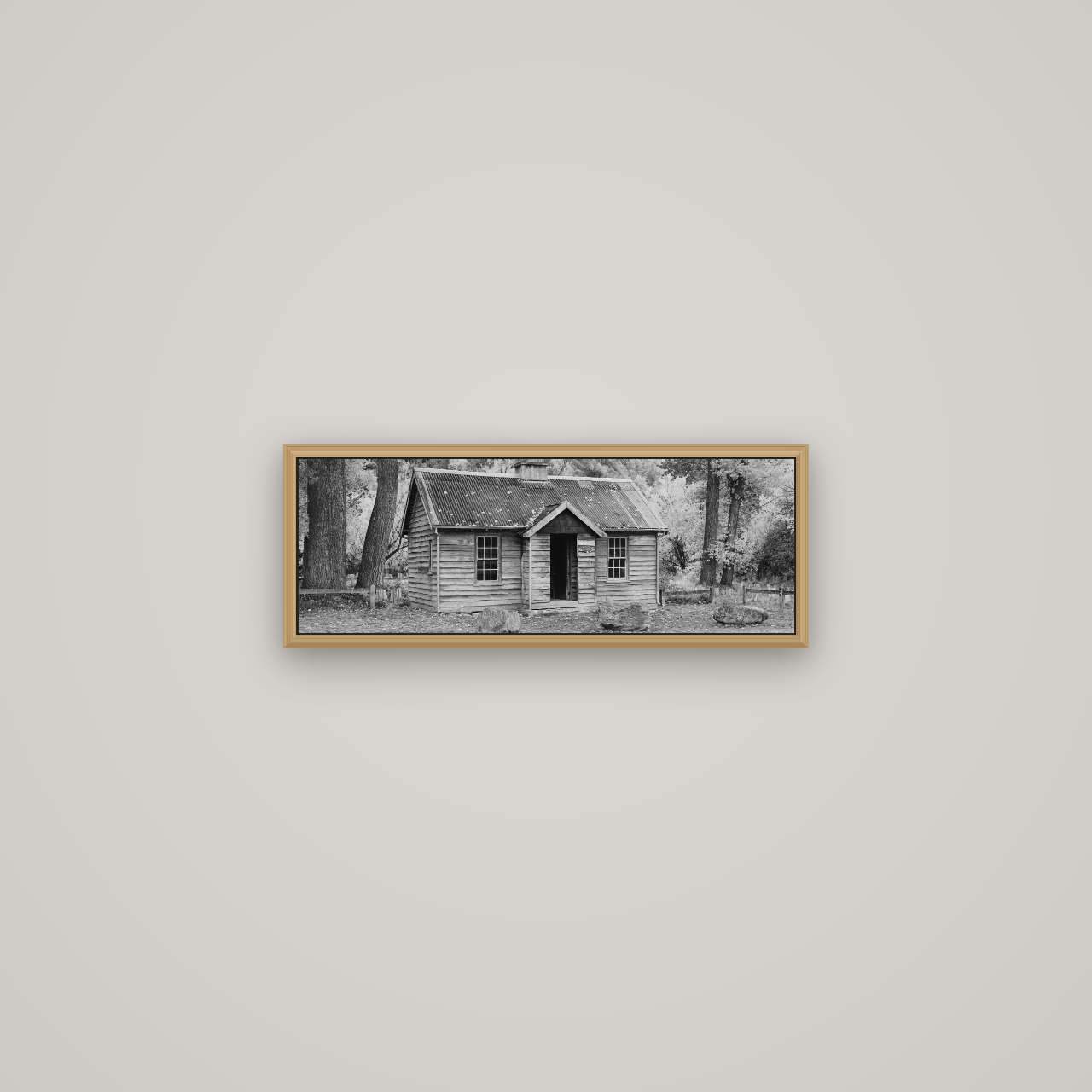 Law and Order, Arrowtown, Basel Natural Oak, 57×20 cm. New Zealand fine art wall art by Stephen Milner.
