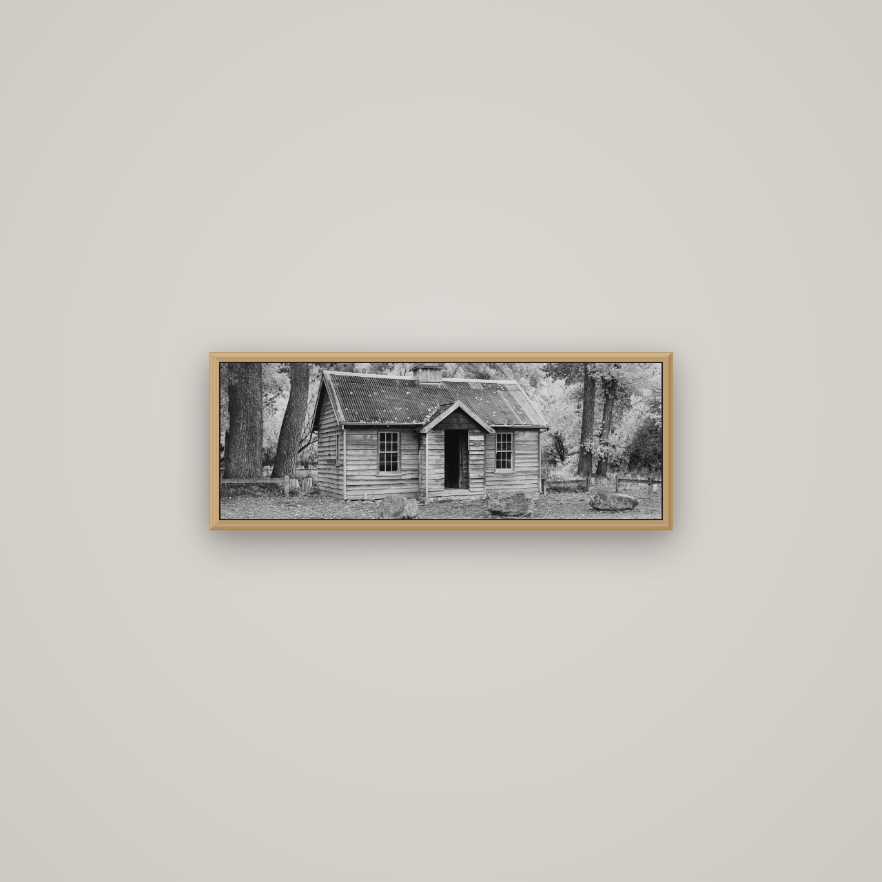 Law and Order, Arrowtown, Basel Natural Oak, 68×24 cm. New Zealand fine art wall art by Stephen Milner.