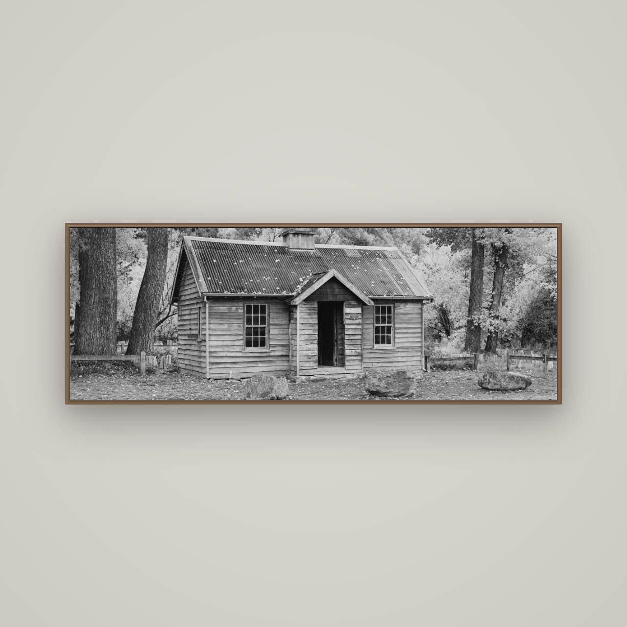Law and Order, Arrowtown, Basel Walnut, 170×60 cm. New Zealand fine art wall art by Stephen Milner.