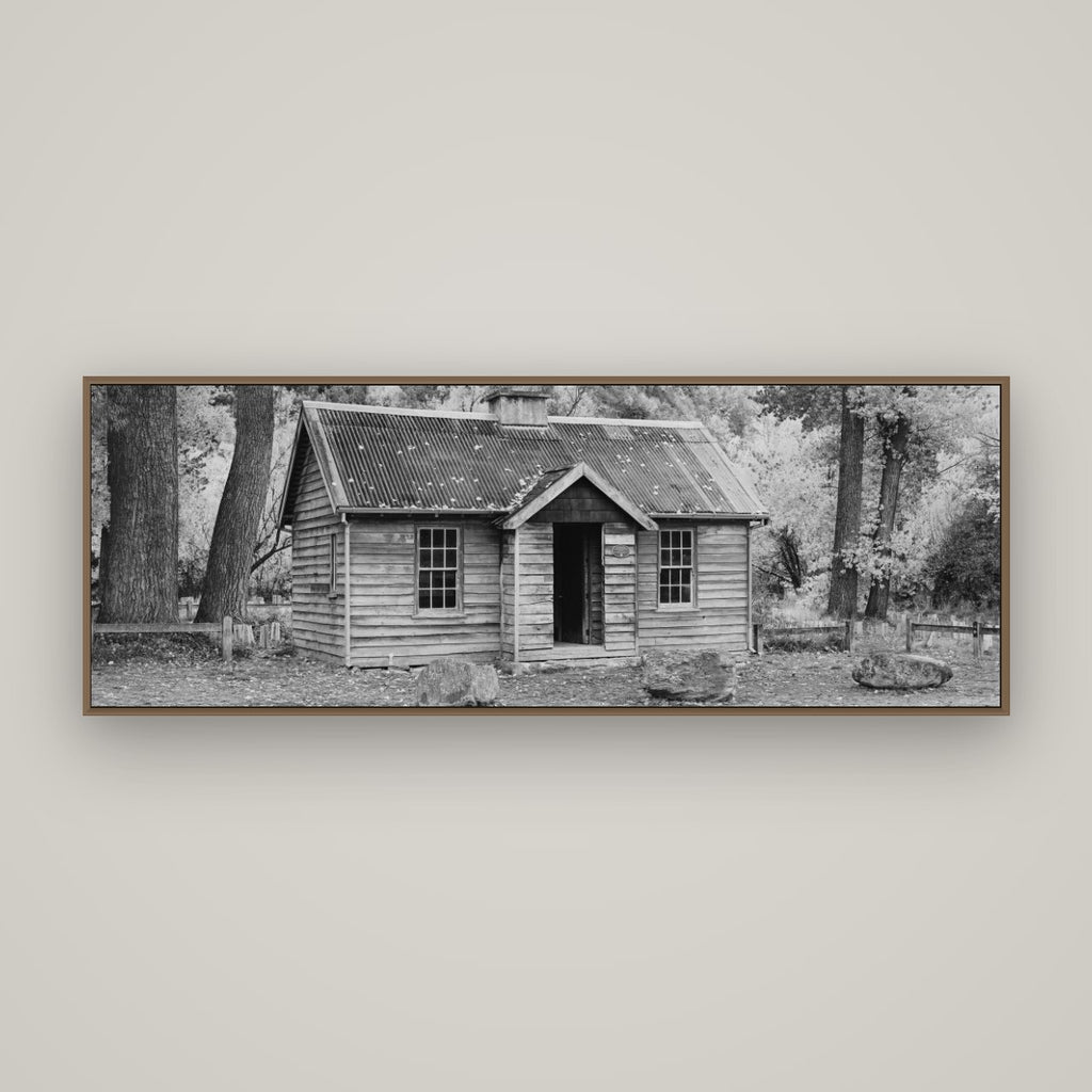 Law and Order, Arrowtown, Basel Walnut, 170×60 cm. New Zealand fine art wall art by Stephen Milner.