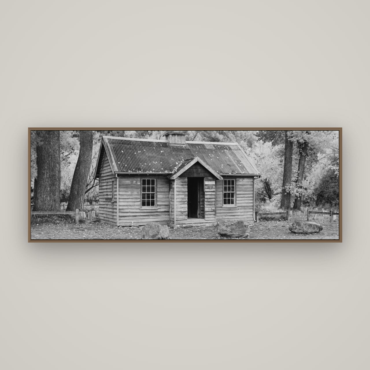 Law and Order, Arrowtown, Basel Walnut, 170×60 cm. New Zealand fine art wall art by Stephen Milner.