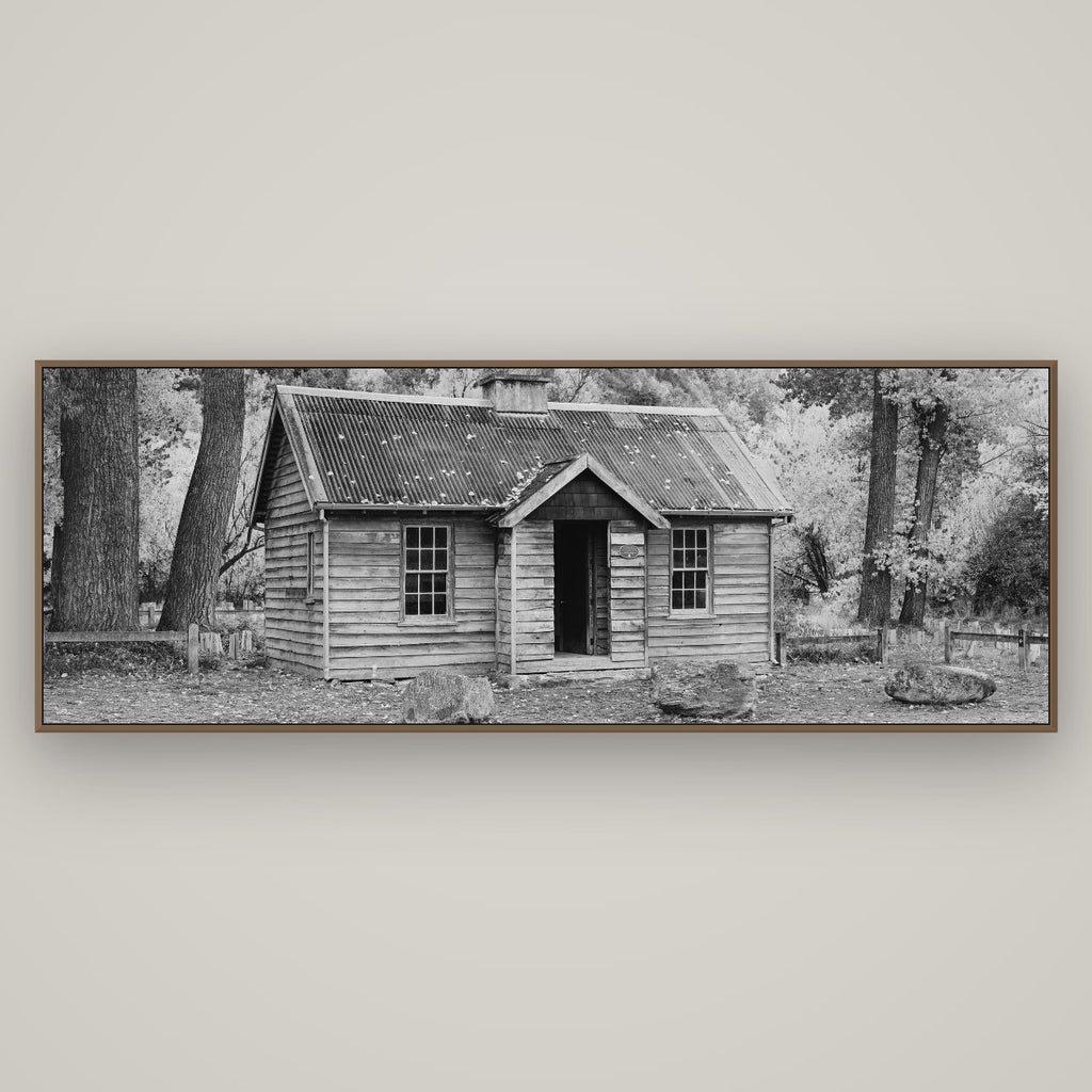 Law and Order, Arrowtown, Basel Walnut, 198×70 cm. New Zealand fine art wall art by Stephen Milner.