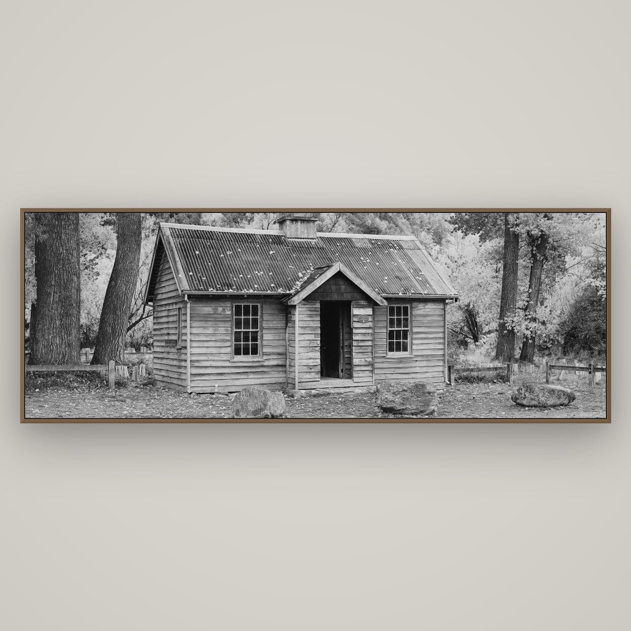 Law and Order, Arrowtown, Basel Walnut, 198×70 cm. New Zealand fine art wall art by Stephen Milner.