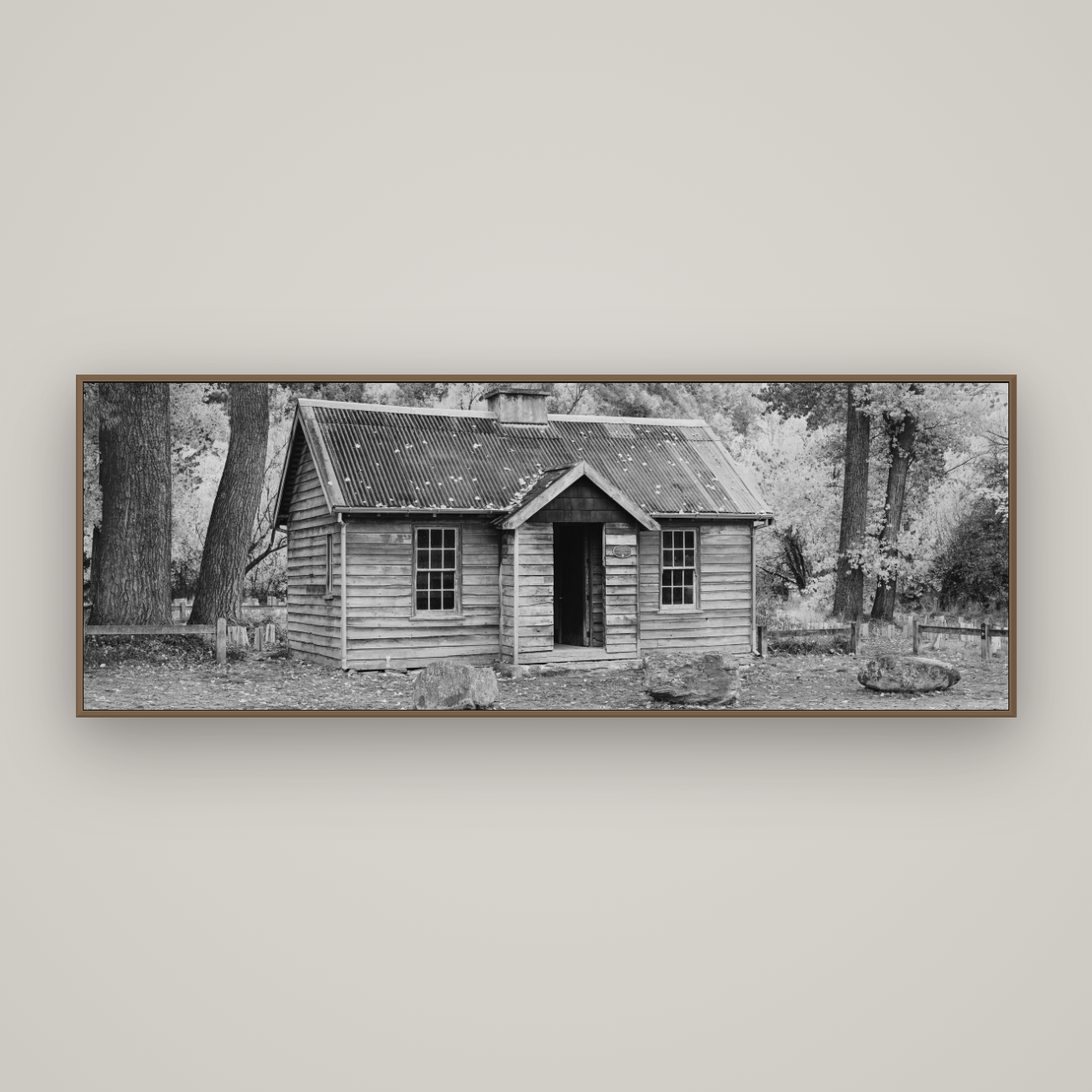 Law and Order, Arrowtown, Basel Walnut, 198×70 cm. New Zealand fine art wall art by Stephen Milner.