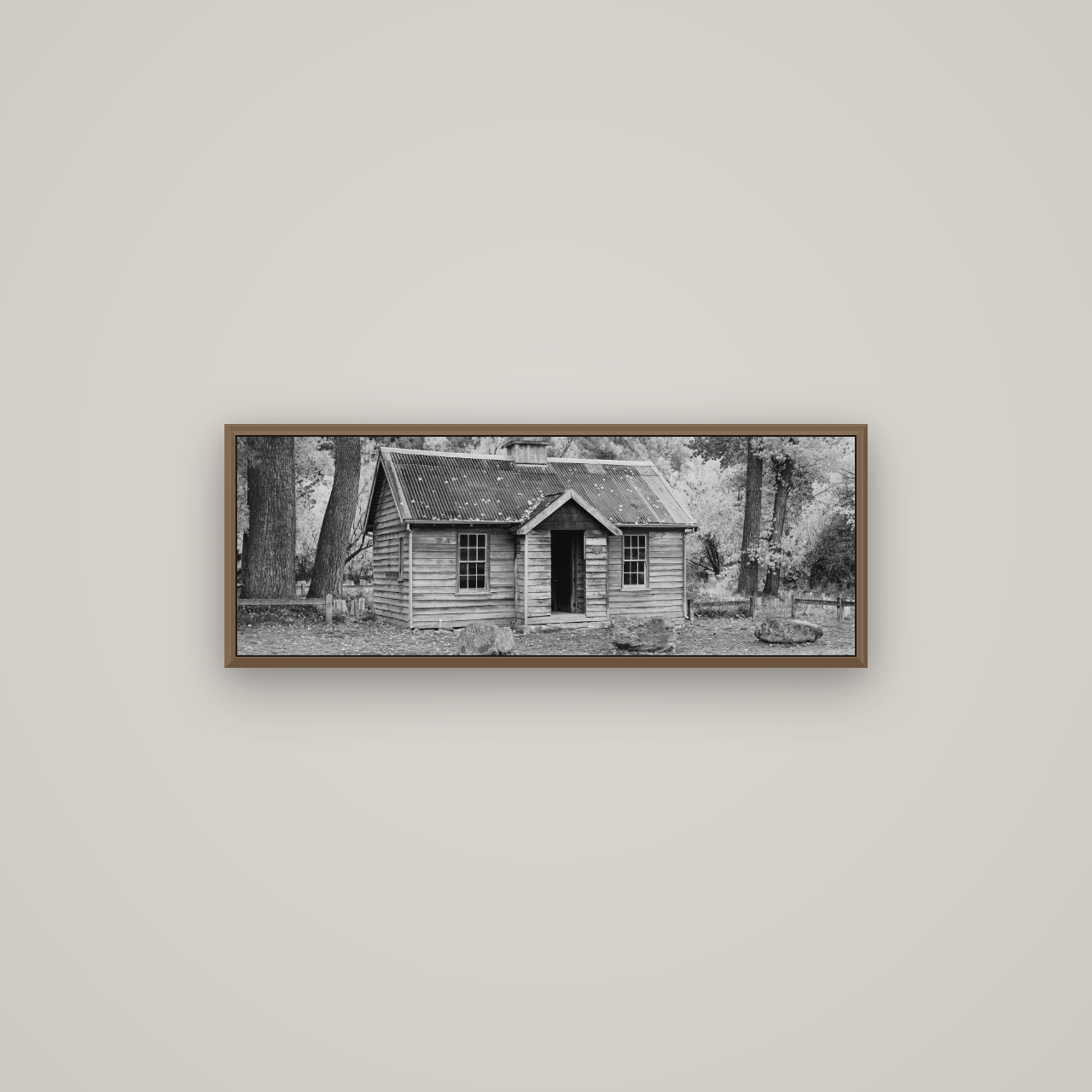 Law and Order, Arrowtown, Basel Walnut, 85×30 cm. New Zealand fine art wall art by Stephen Milner.