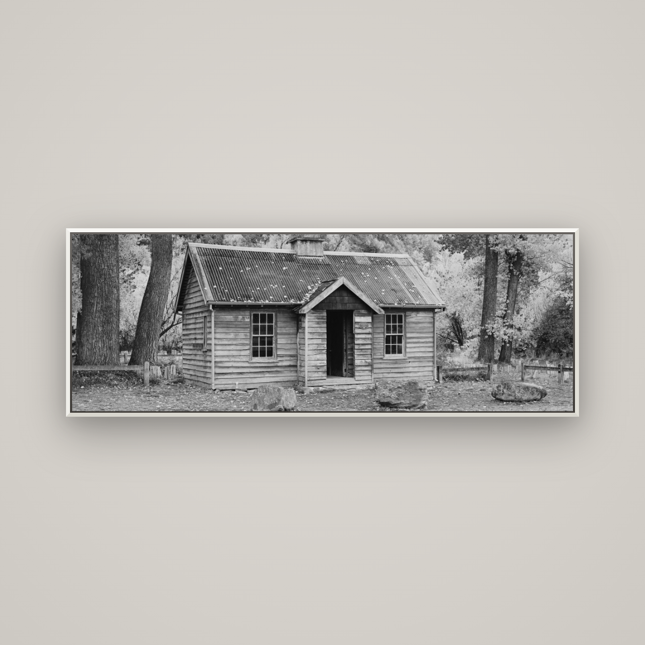 Law and Order, Arrowtown — Basel White, 170×60 cm. New Zealand fine art wall art by Stephen Milner.