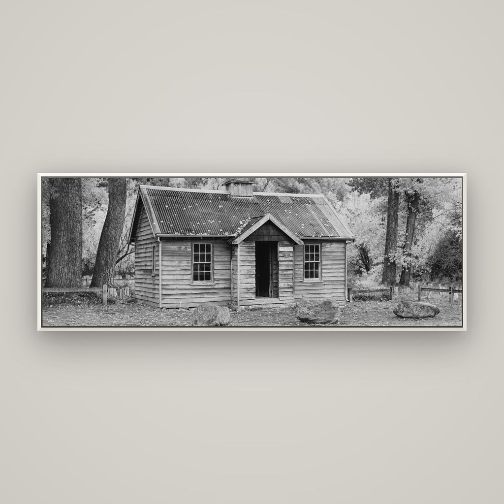 Law and Order, Arrowtown — Basel White, 170×60 cm. New Zealand fine art wall art by Stephen Milner.