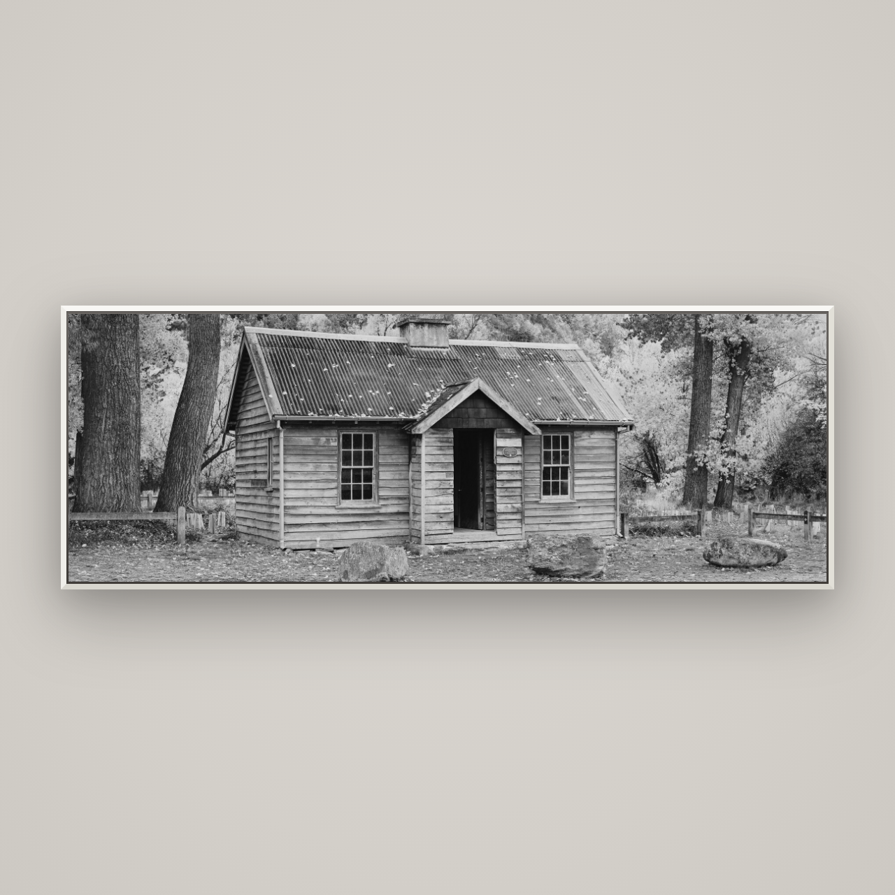 Law and Order, Arrowtown — Basel White, 198×70 cm. New Zealand fine art wall art by Stephen Milner.