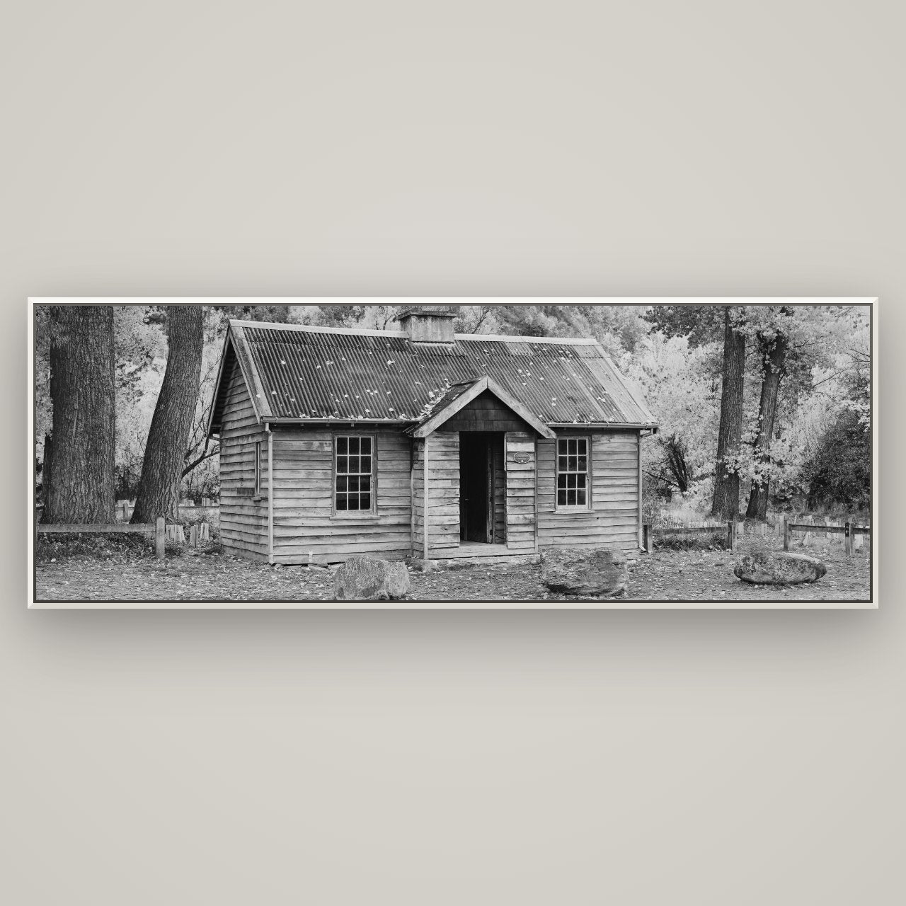 Law and Order, Arrowtown — Basel White, 198×70 cm. New Zealand fine art wall art by Stephen Milner.