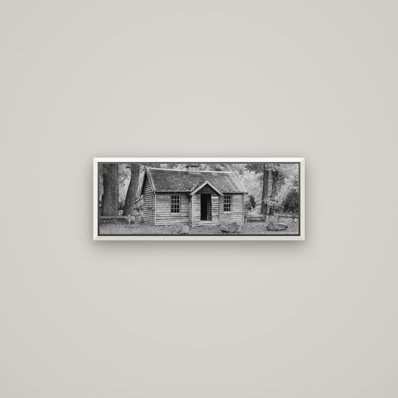 Law and Order, Arrowtown — Basel White, 68×24 cm. New Zealand fine art wall art by Stephen Milner.